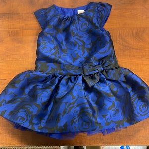 Gymboree black and blue formal dress with a diaper cover